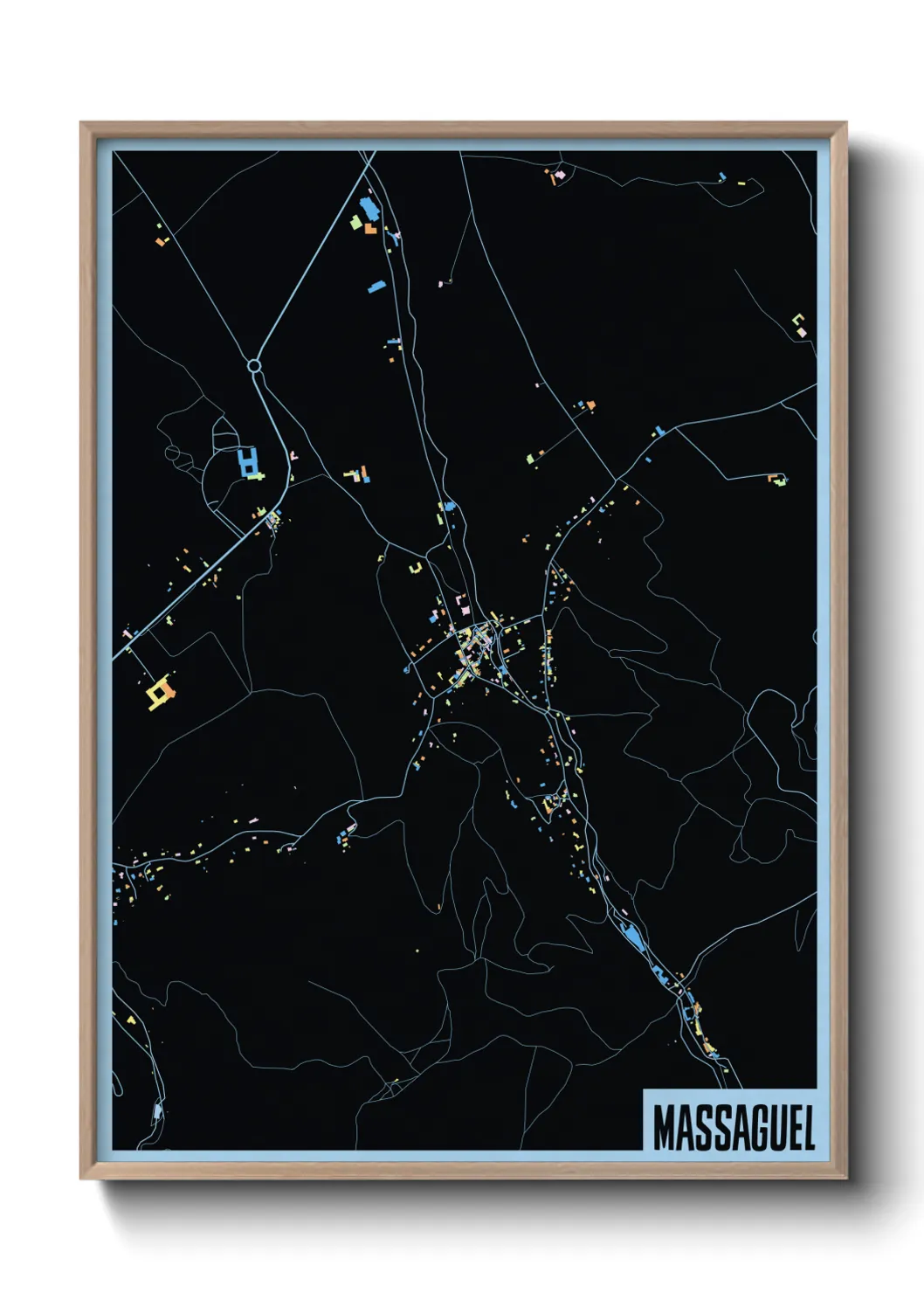 Une affiche de carte sur Massaguel