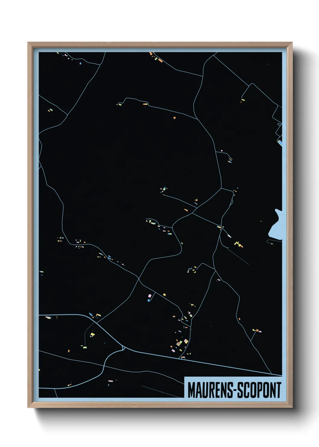 Une affiche de carte sur Maurens-Scopont