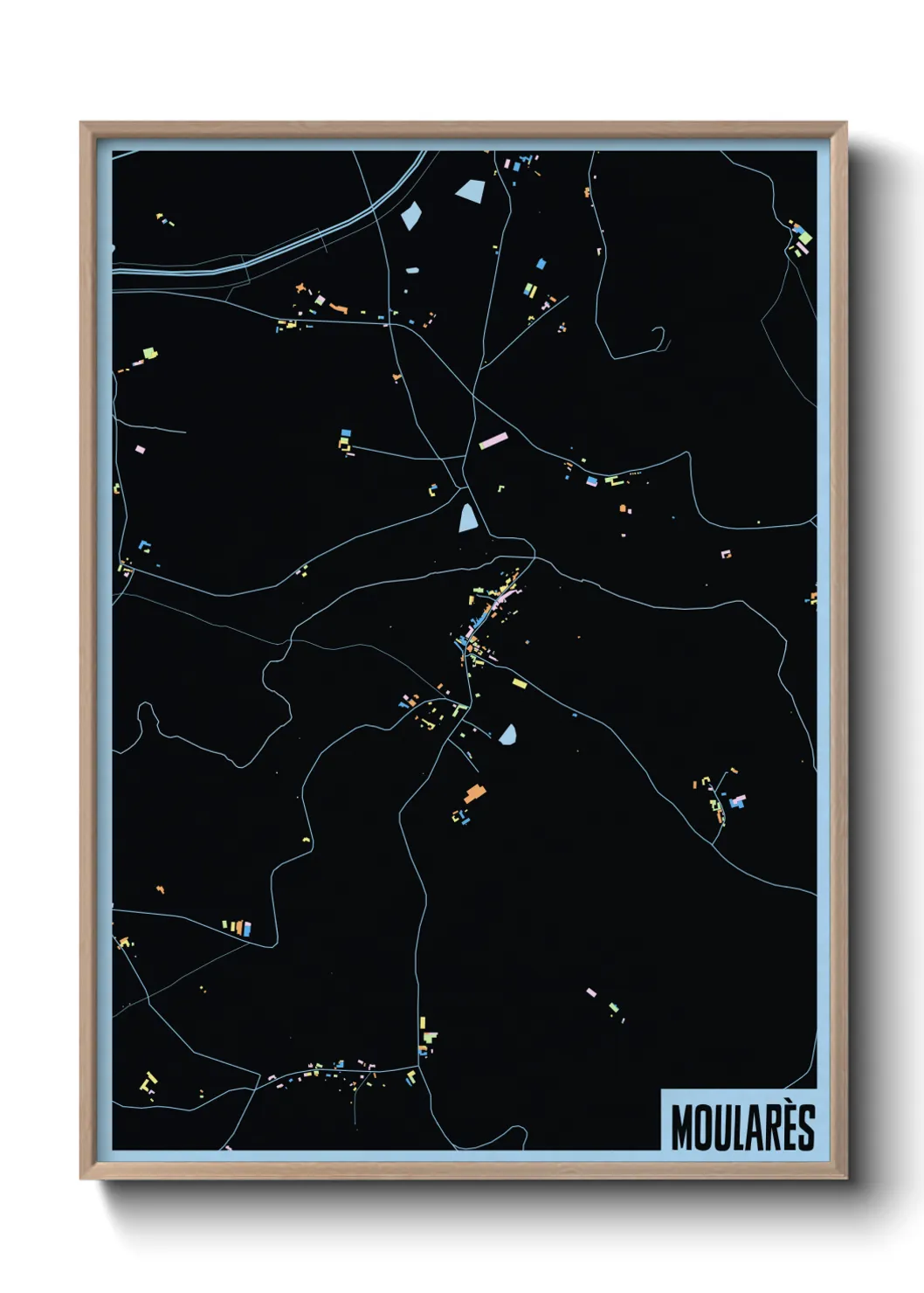 Une affiche de carte sur Moularès