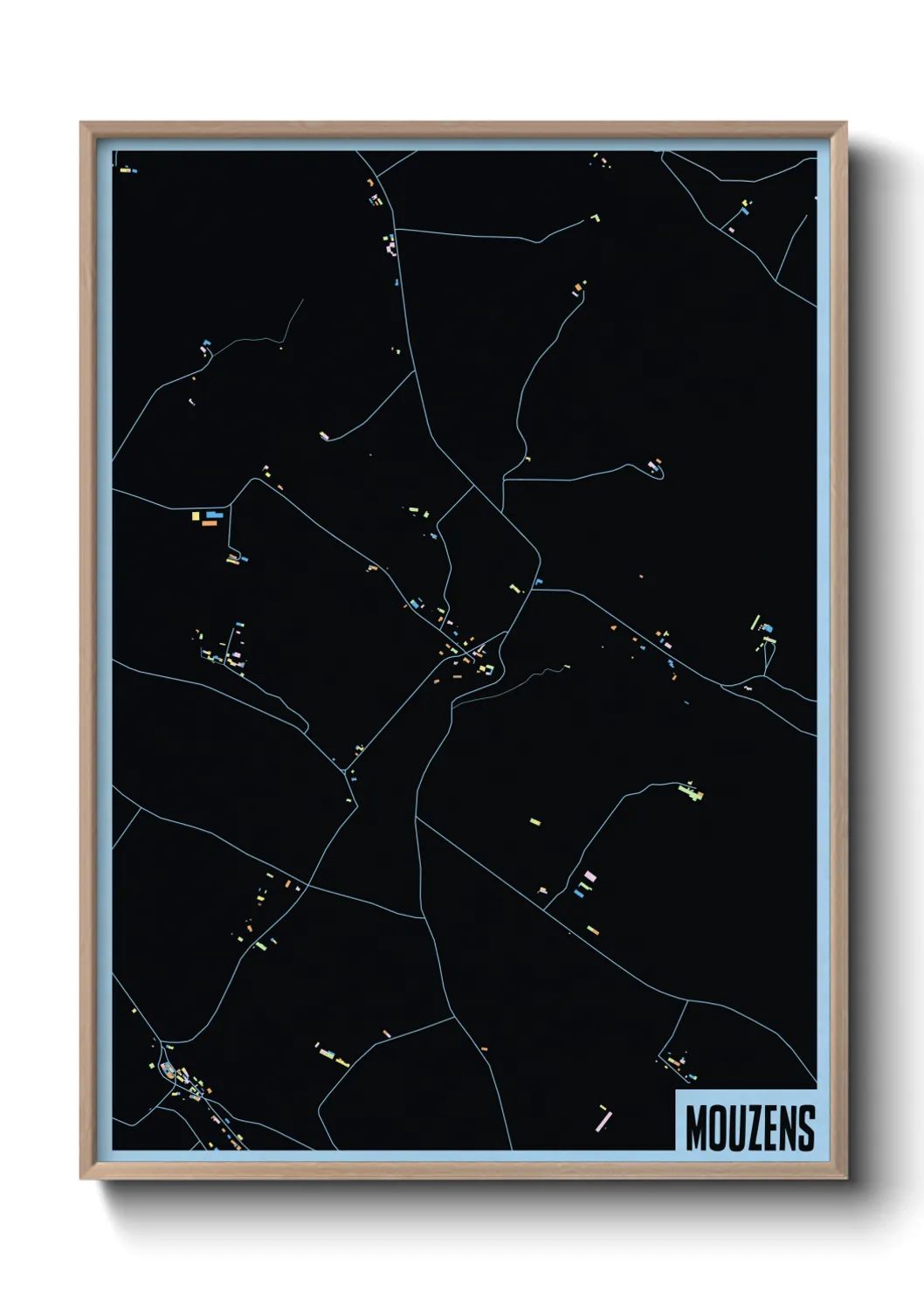 Une affiche de carte sur Mouzens