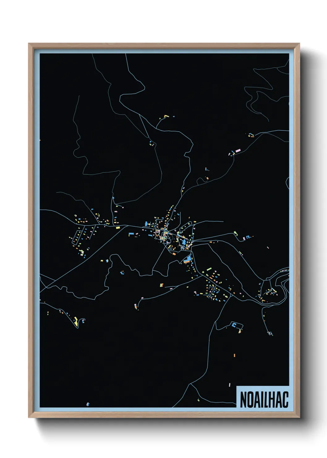 Une affiche de carte sur Noailhac