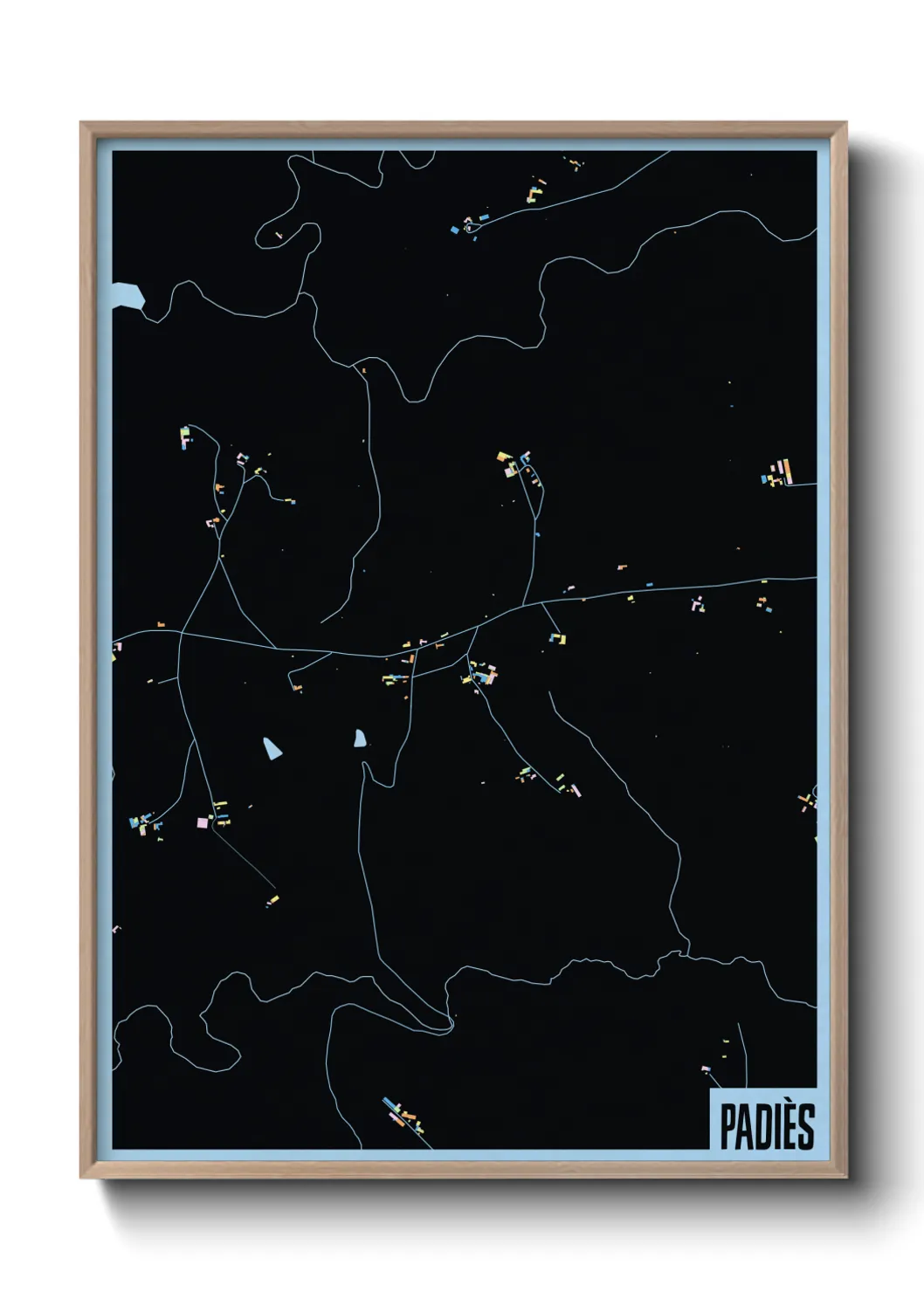 Une affiche de carte sur Padiès