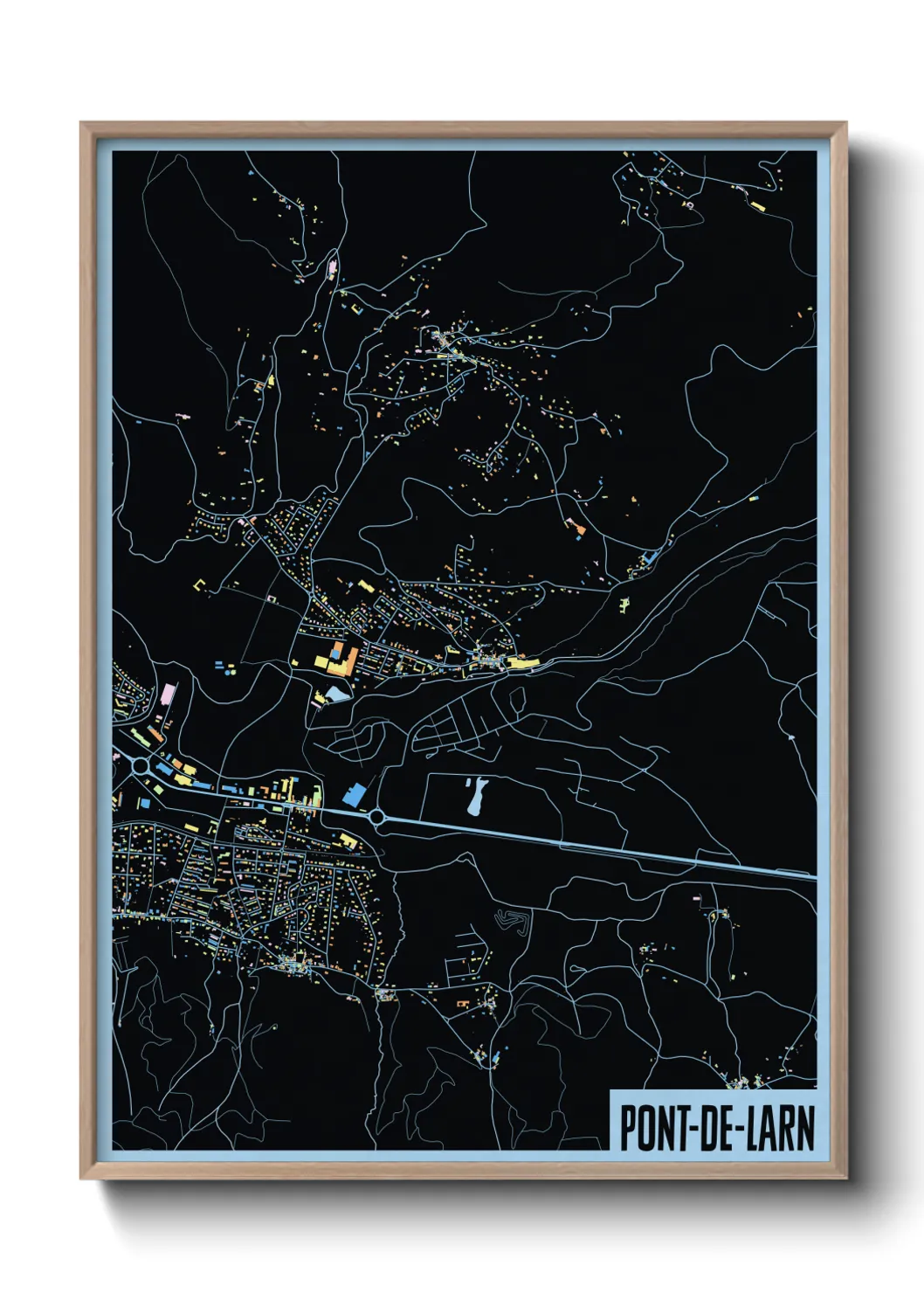 Une affiche de carte sur Pont-de-Larn