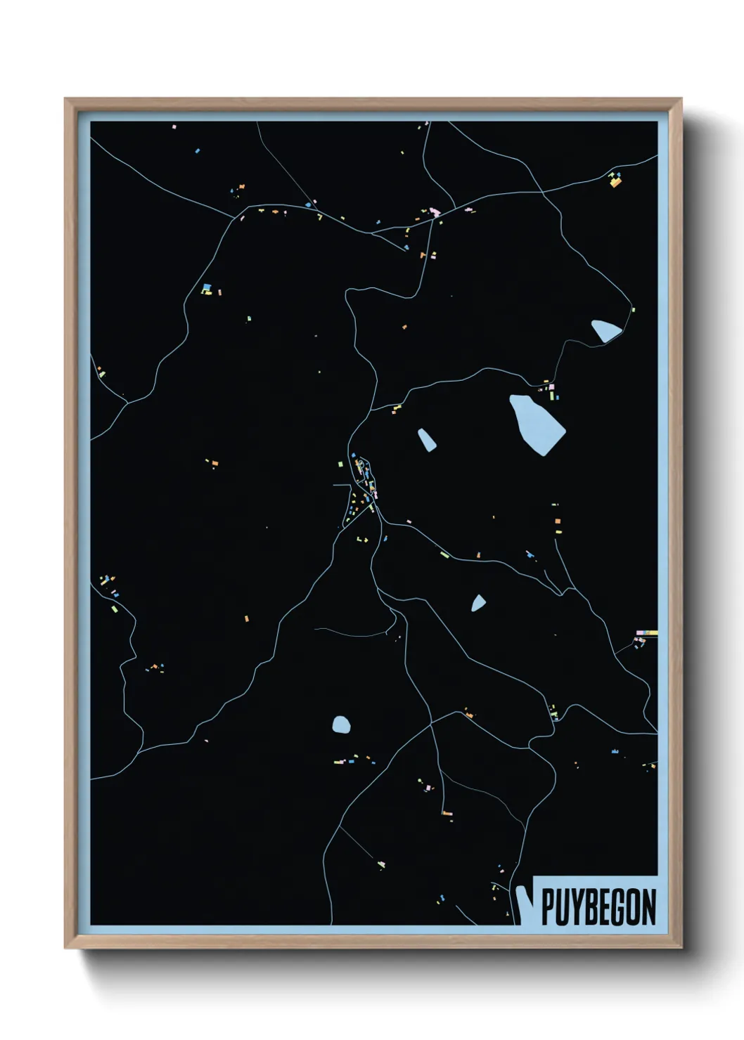 Une affiche de carte sur Puybegon