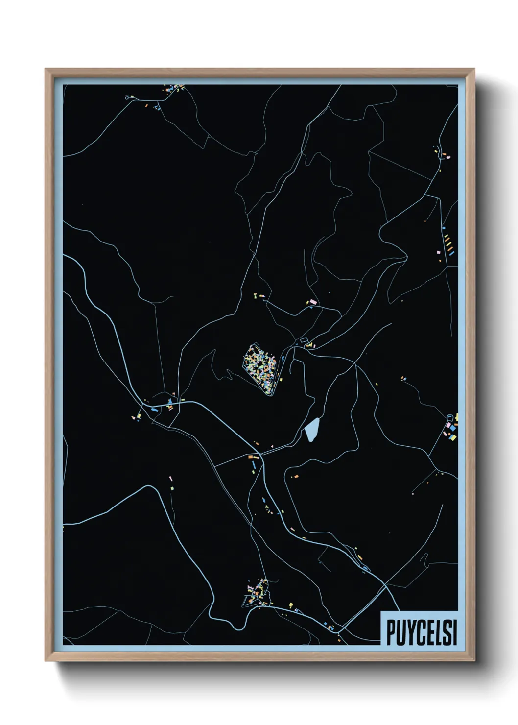 Une affiche de carte sur Puycelsi