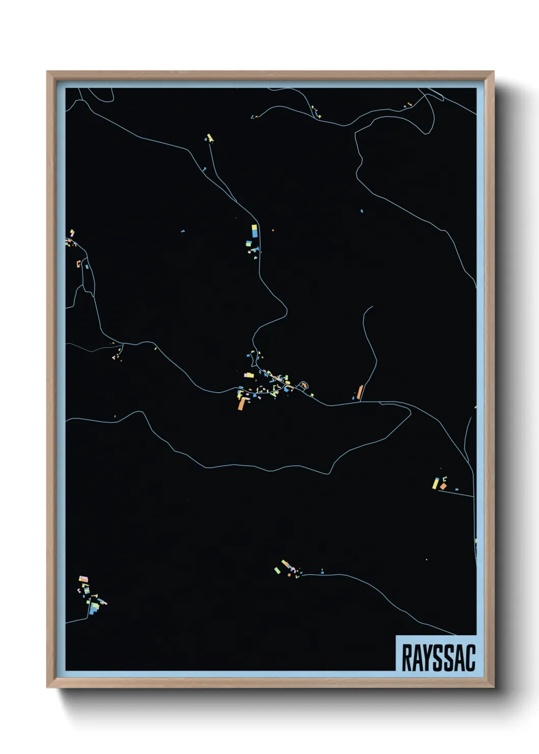 Une affiche de carte sur Rayssac