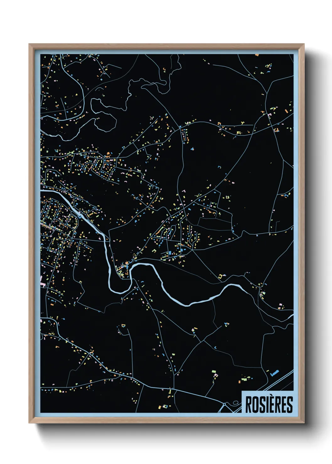 Une affiche de carte sur Rosières