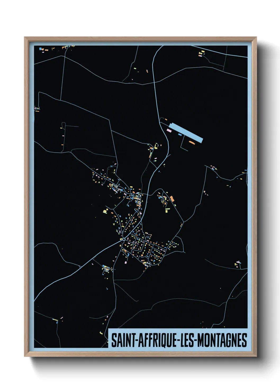 Une affiche de carte sur Saint-Affrique-les-Montagnes