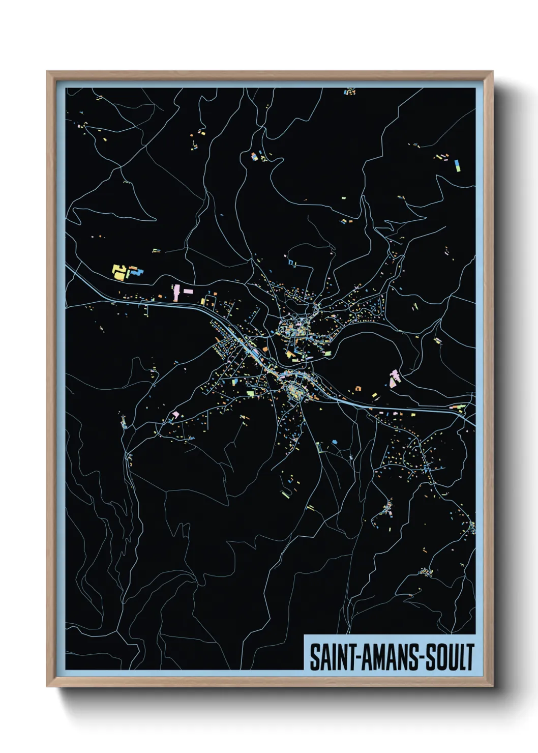 Une affiche de carte sur Saint-Amans-Soult