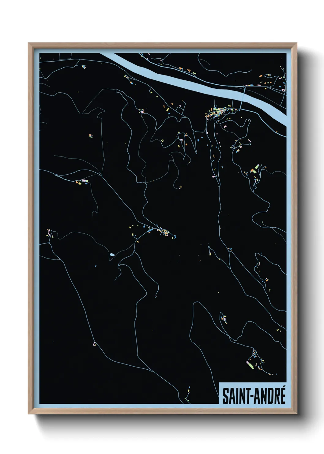 Une affiche de carte sur Saint-André