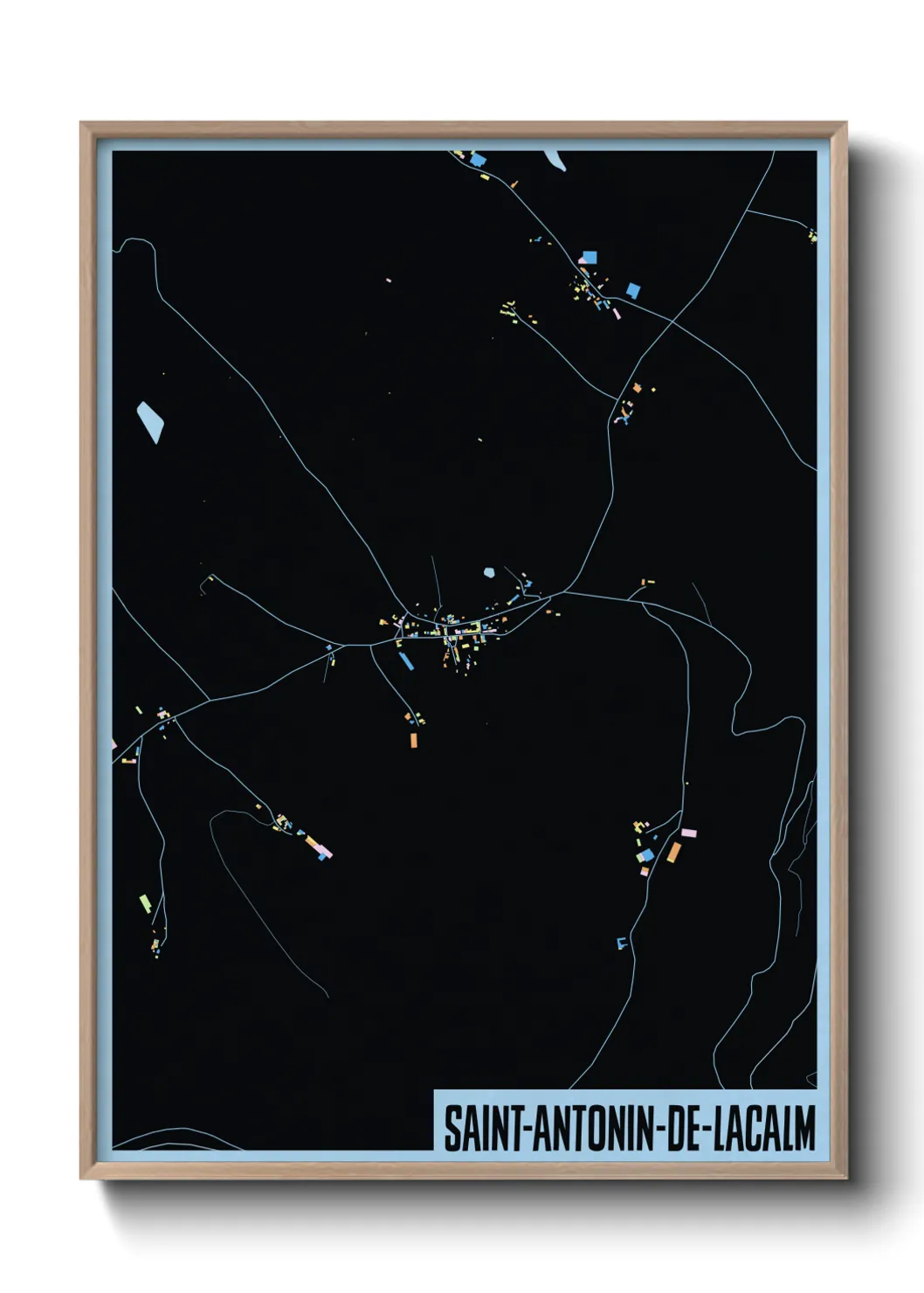 Une affiche de carte sur Saint-Antonin-de-Lacalm