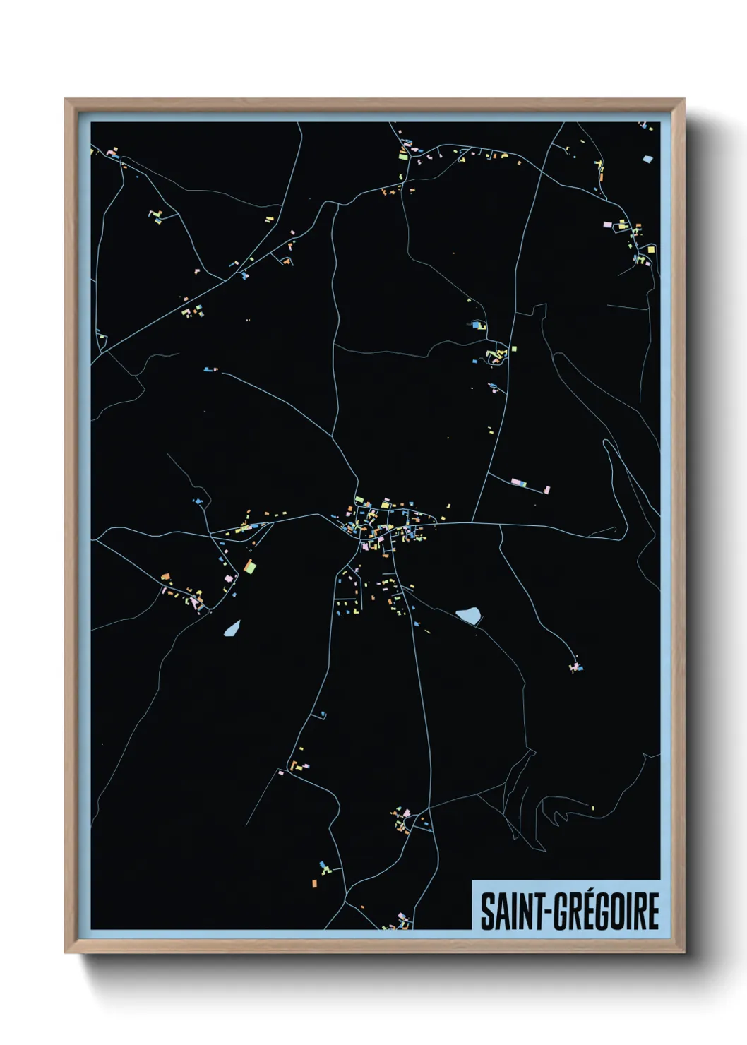 Une affiche de carte sur Saint-Grégoire