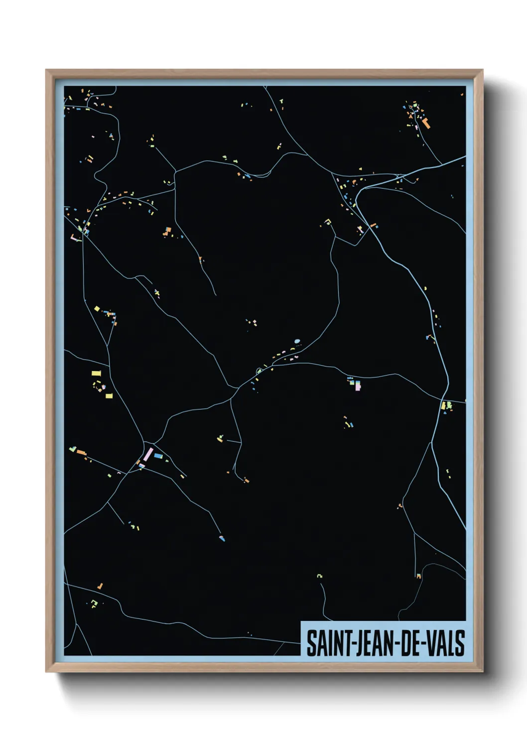 Une affiche de carte sur Saint-Jean-de-Vals