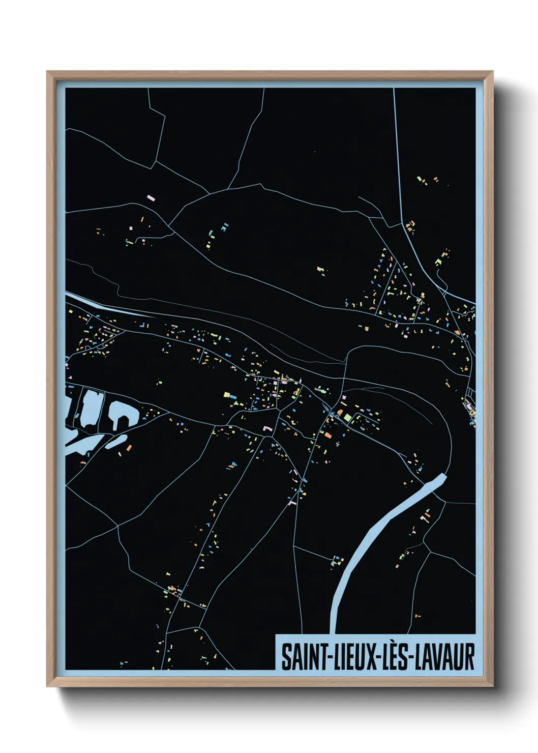 Une affiche de carte sur Saint-Lieux-lès-Lavaur