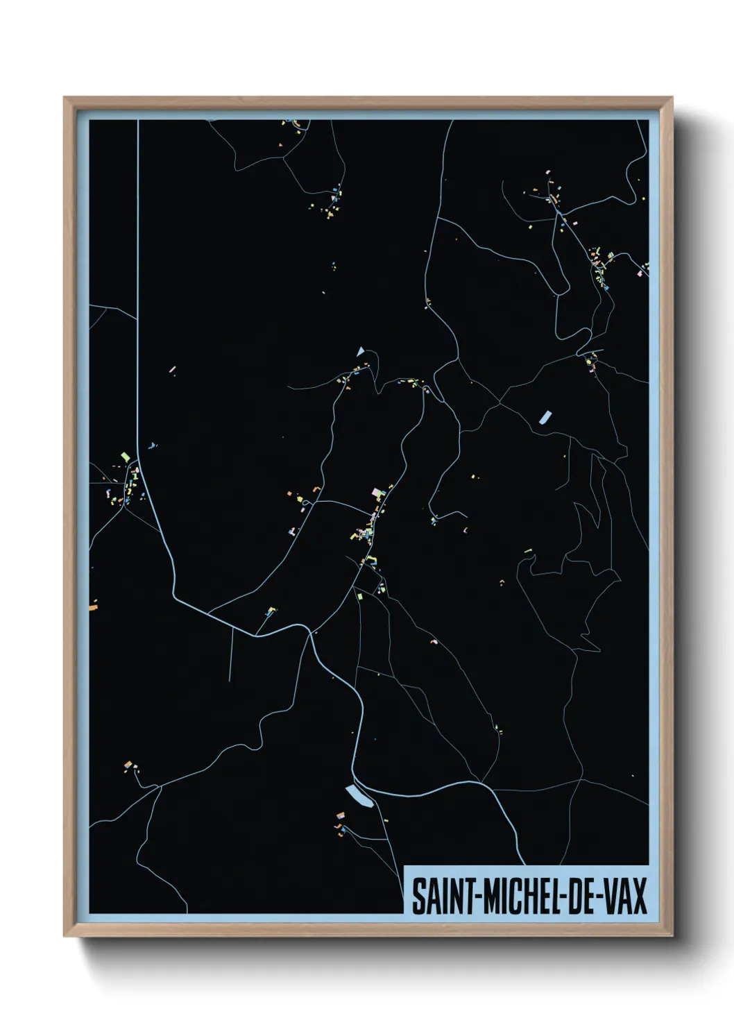 Une affiche de carte sur Saint-Michel-de-Vax