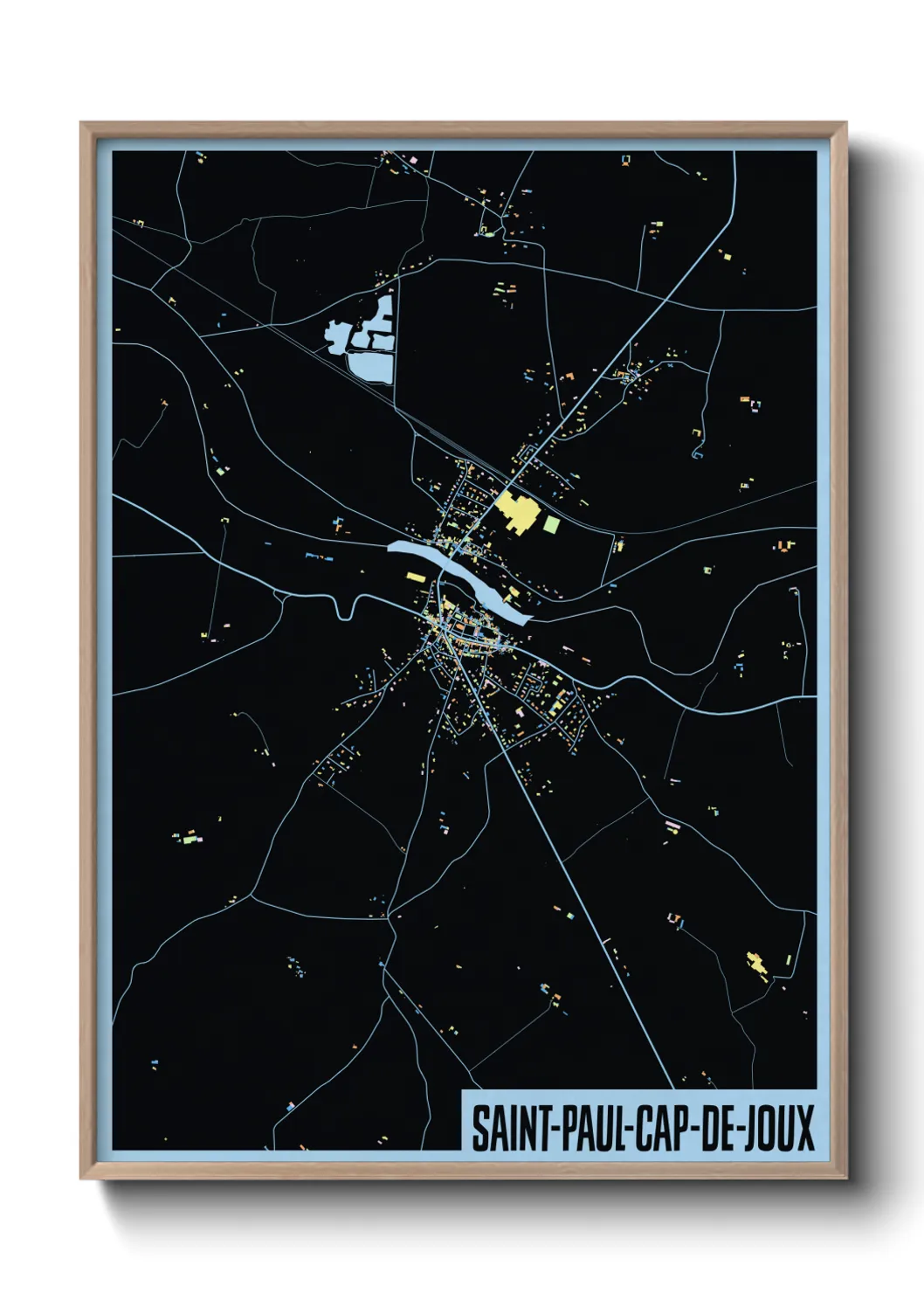 Une affiche de carte sur Saint-Paul-Cap-de-Joux