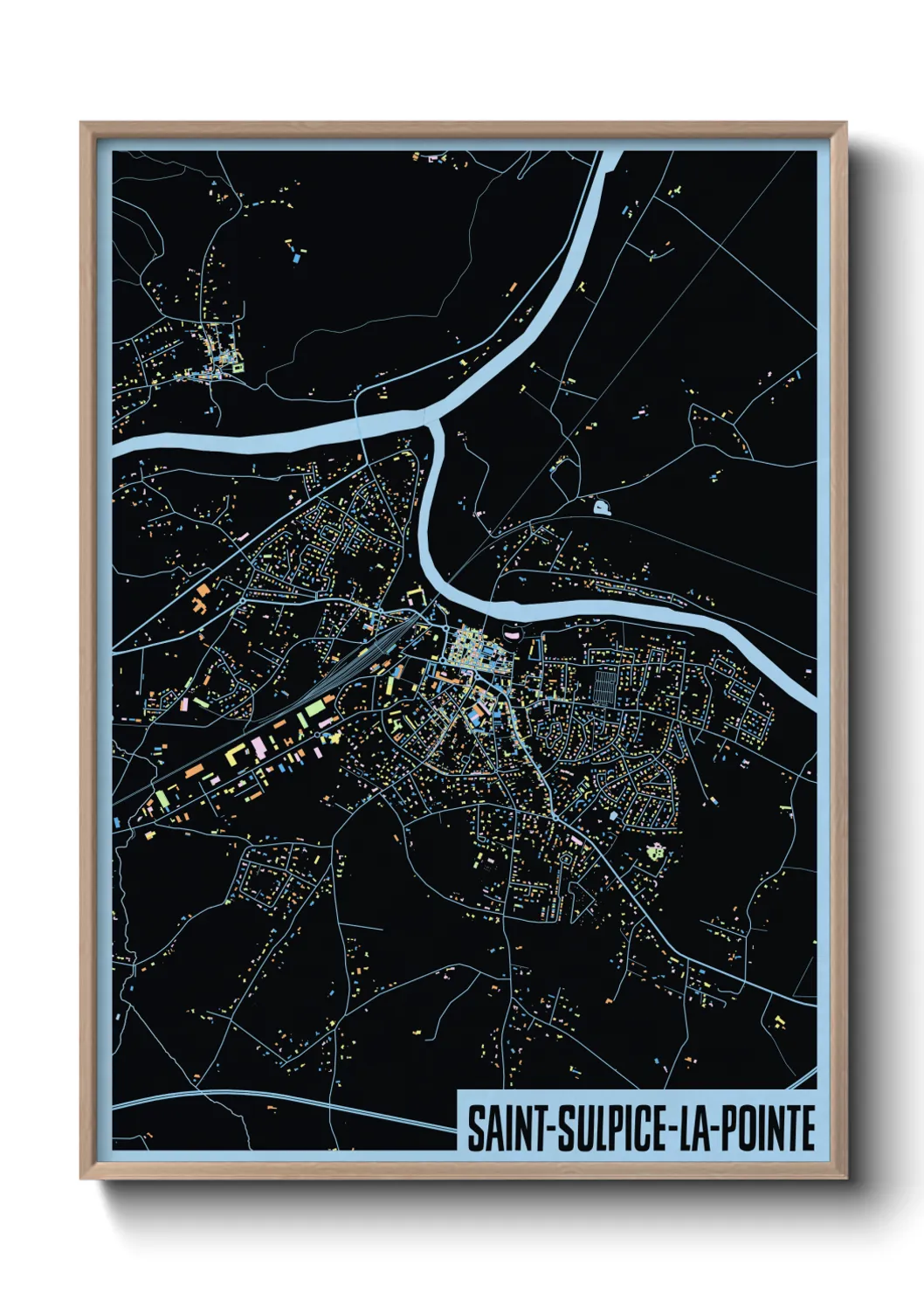 Une affiche de carte sur Saint-Sulpice-la-Pointe