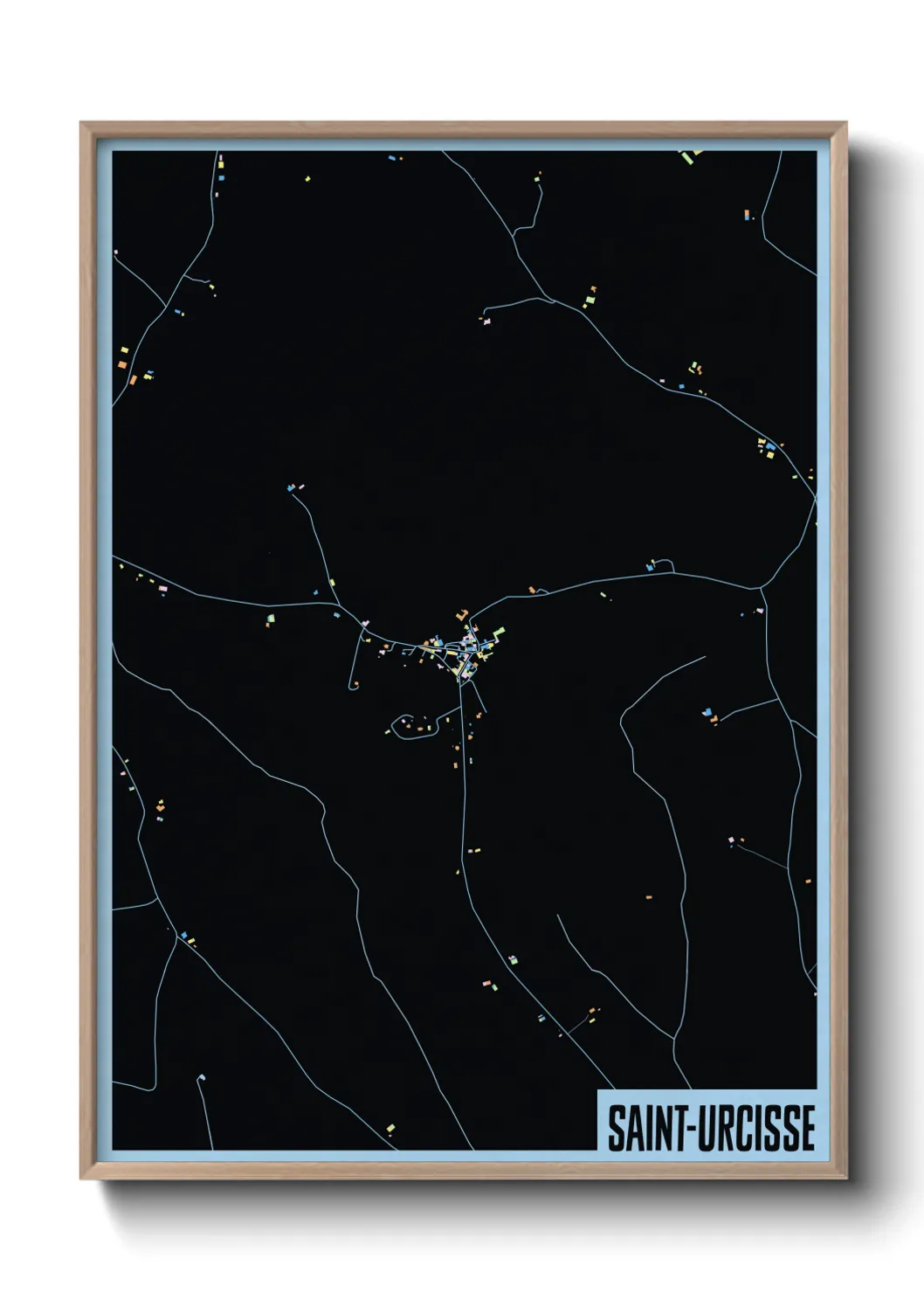 Une affiche de carte sur Saint-Urcisse