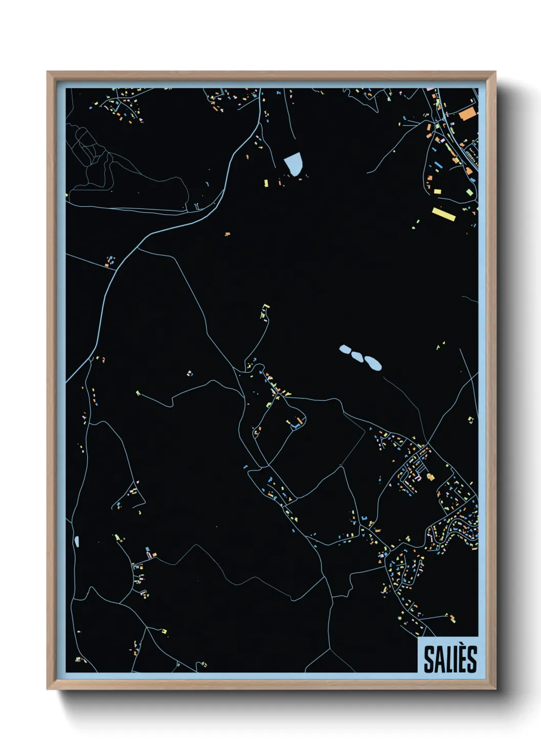 Une affiche de carte sur Saliès