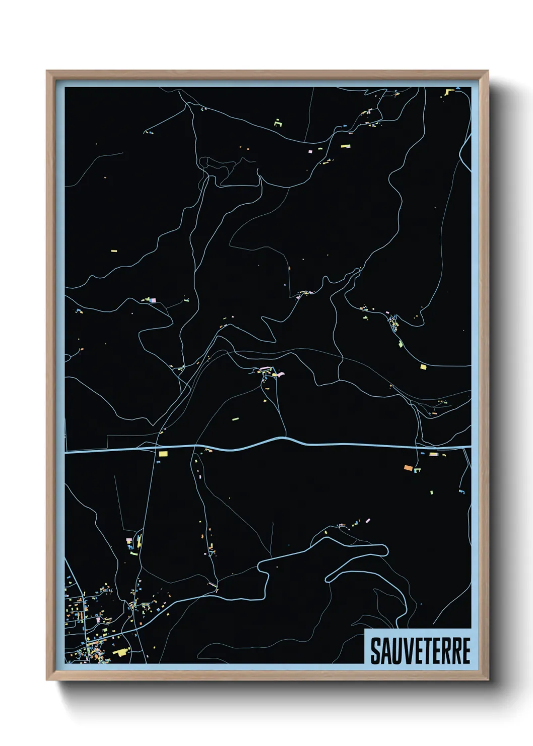 Une affiche de carte sur Sauveterre