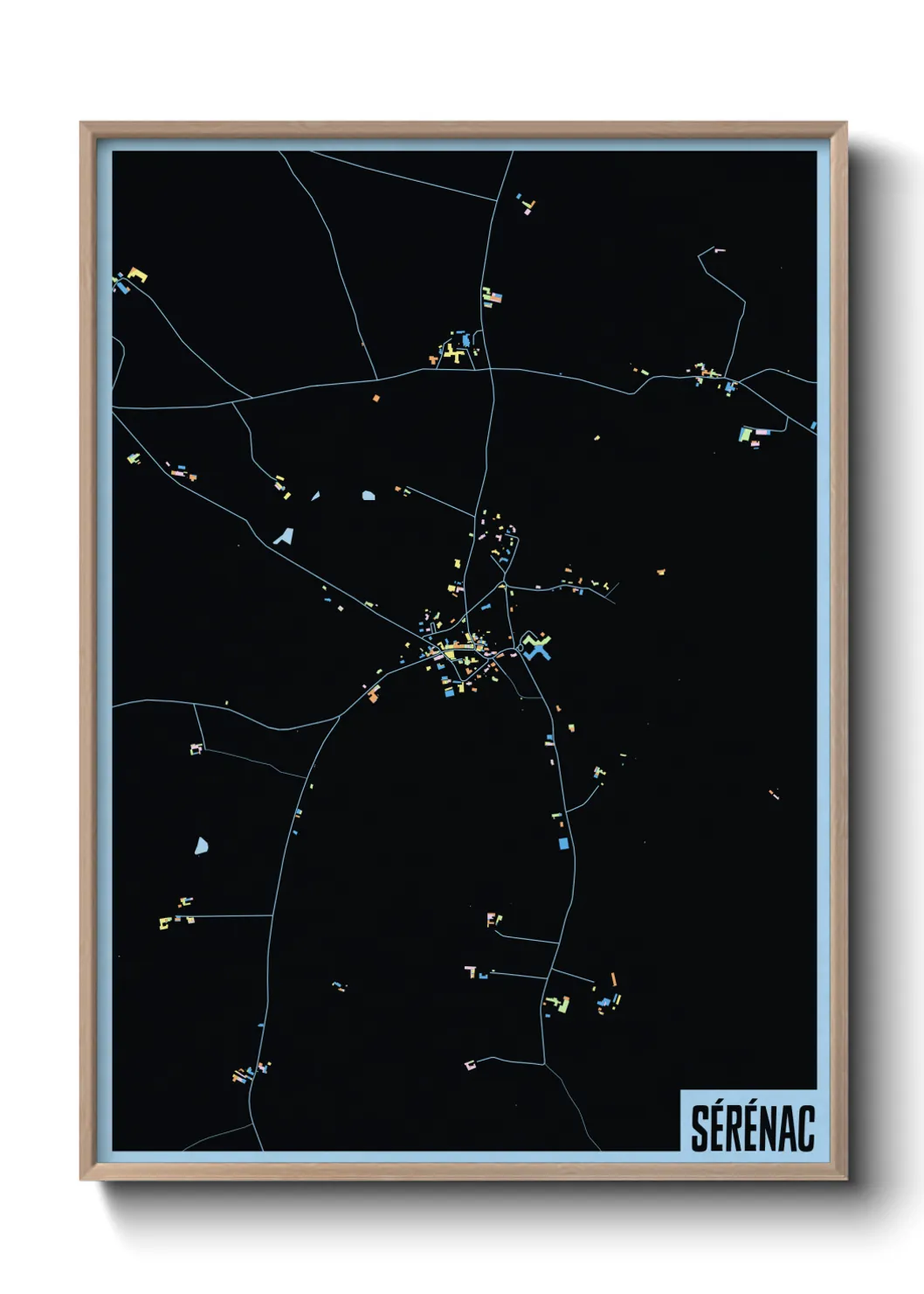 Une affiche de carte sur Sérénac