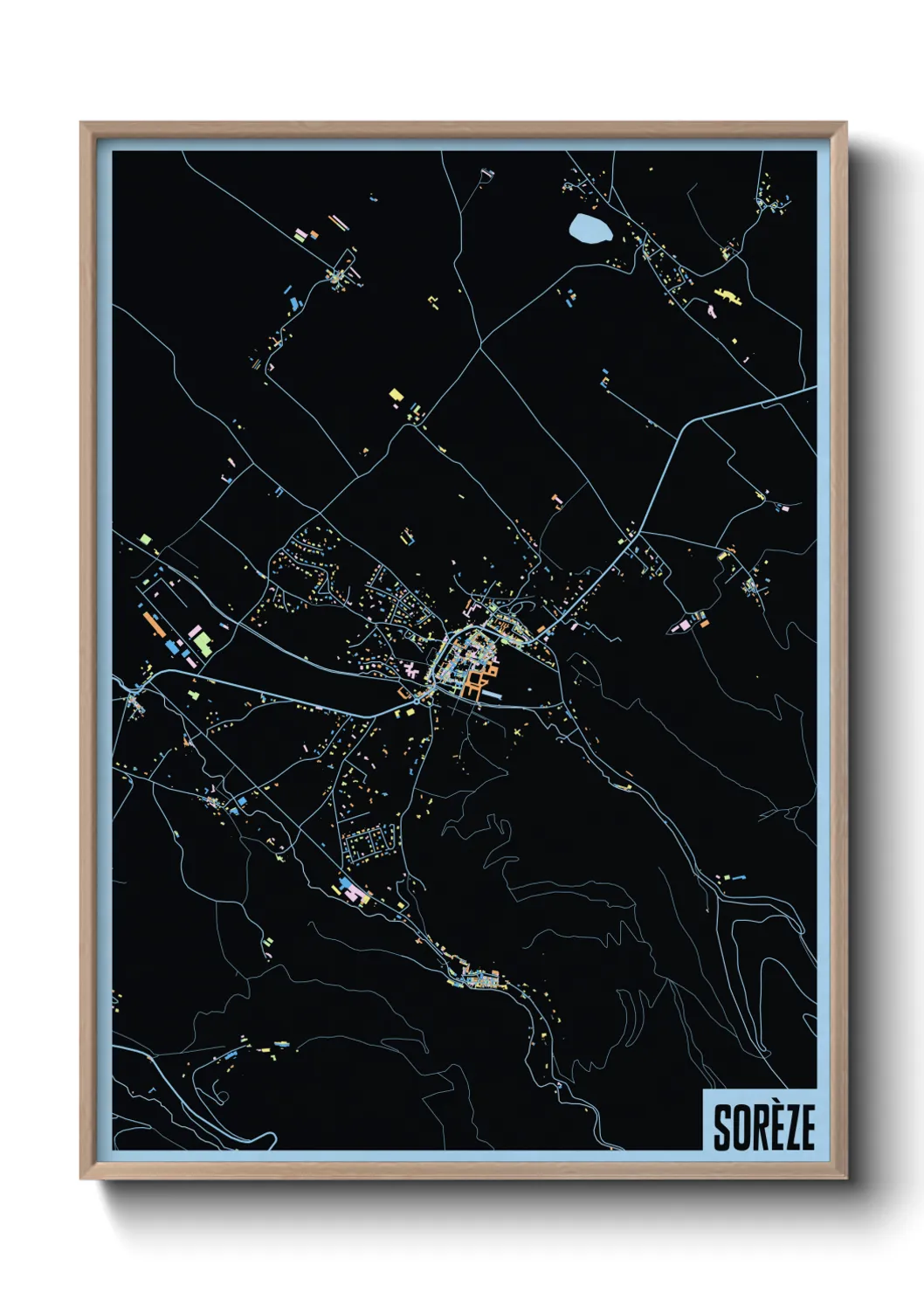 Une affiche de carte sur Sorèze