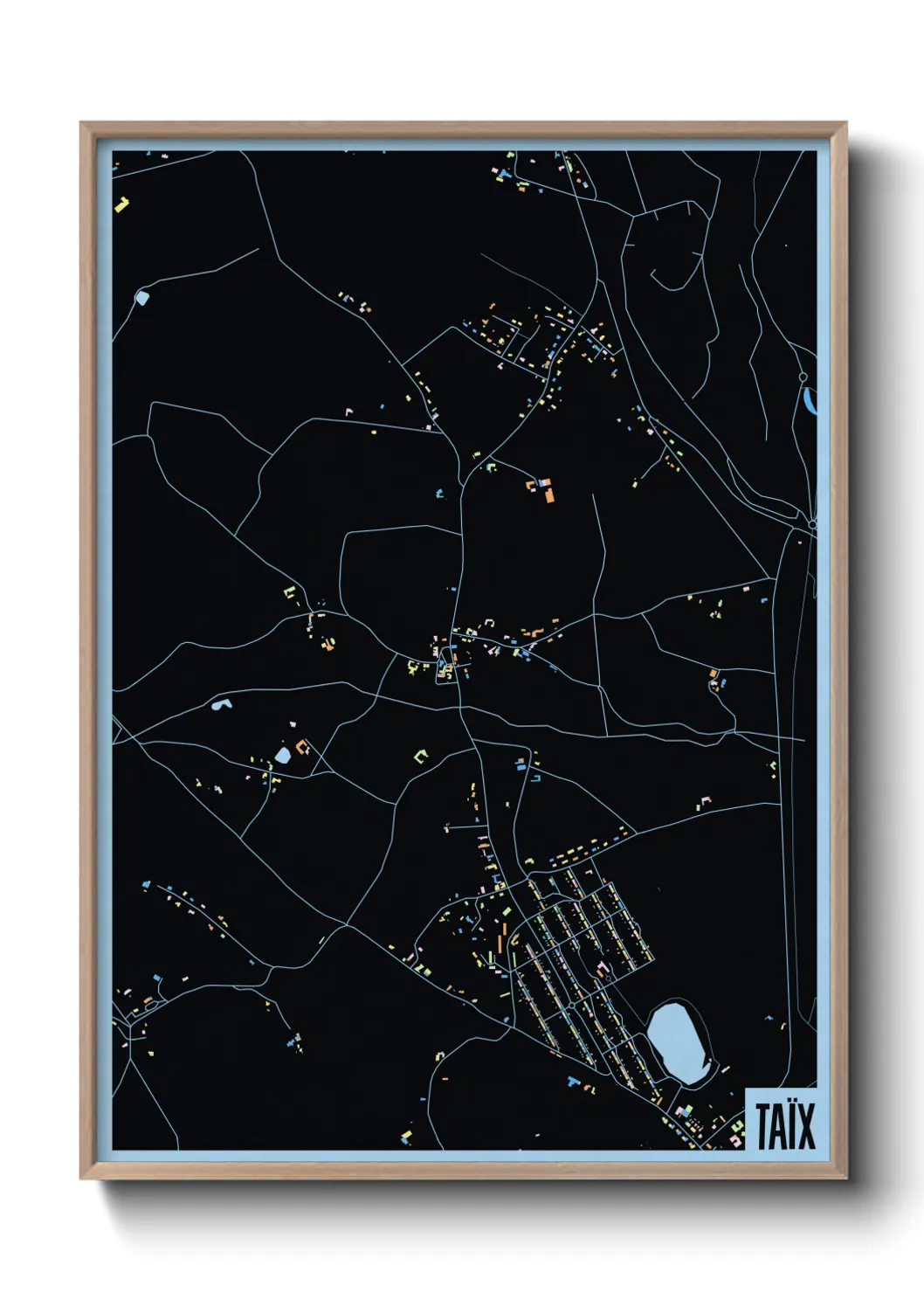 Une affiche de carte sur Taïx