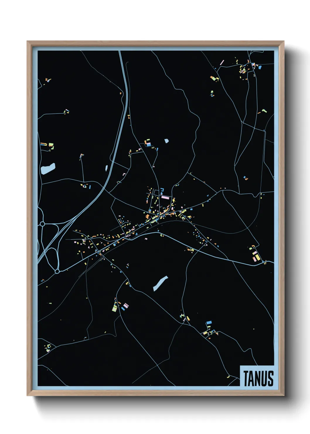 Une affiche de carte sur Tanus