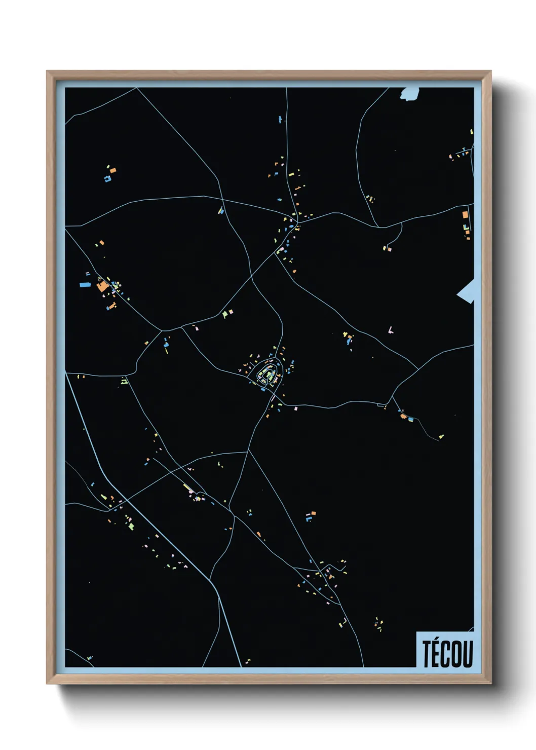 Une affiche de carte sur Técou