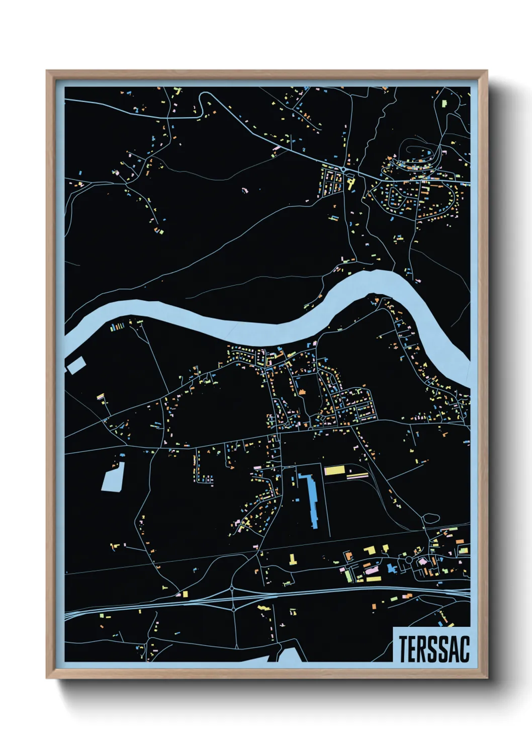 Une affiche de carte sur Terssac