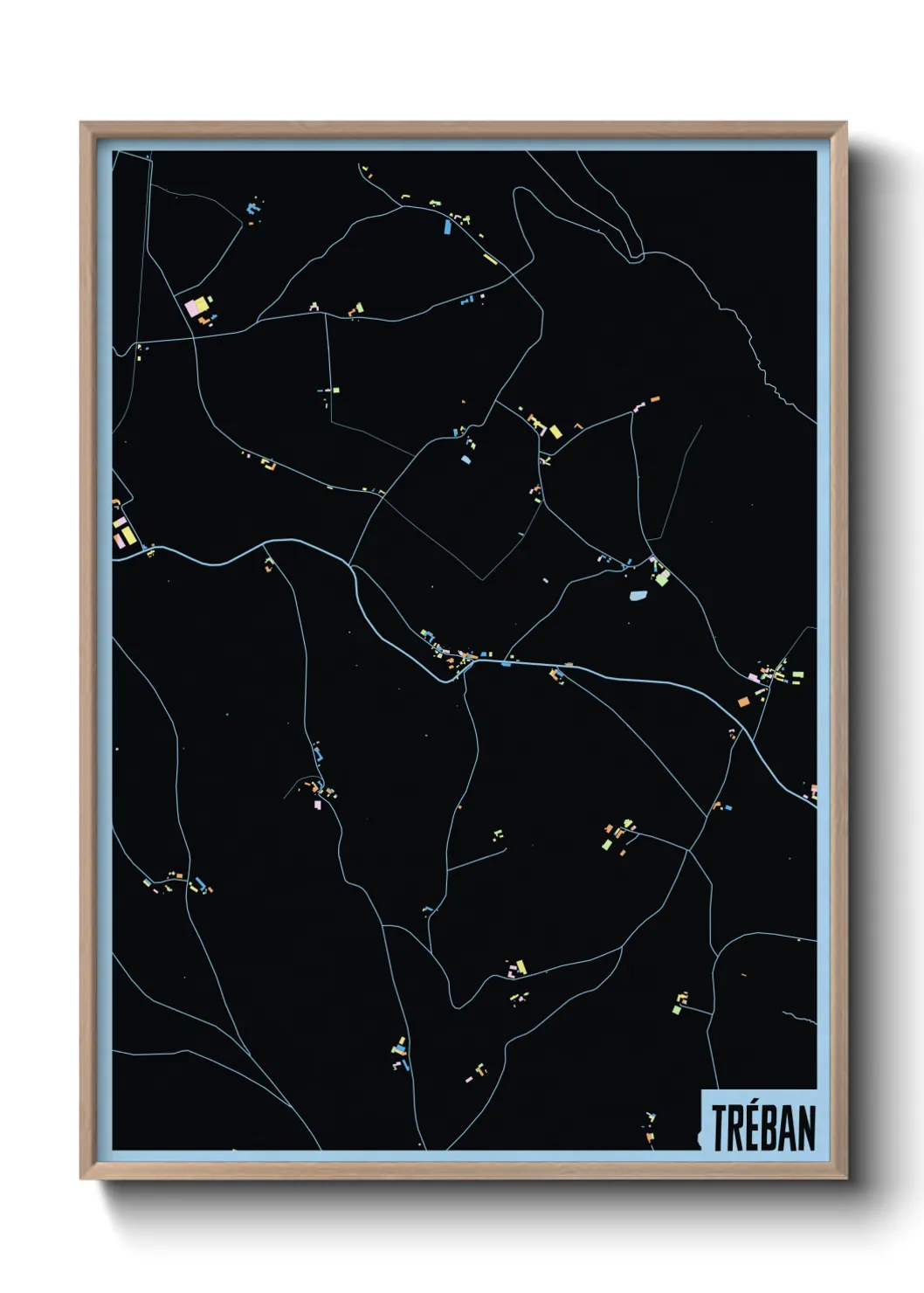 Une affiche de carte sur Tréban