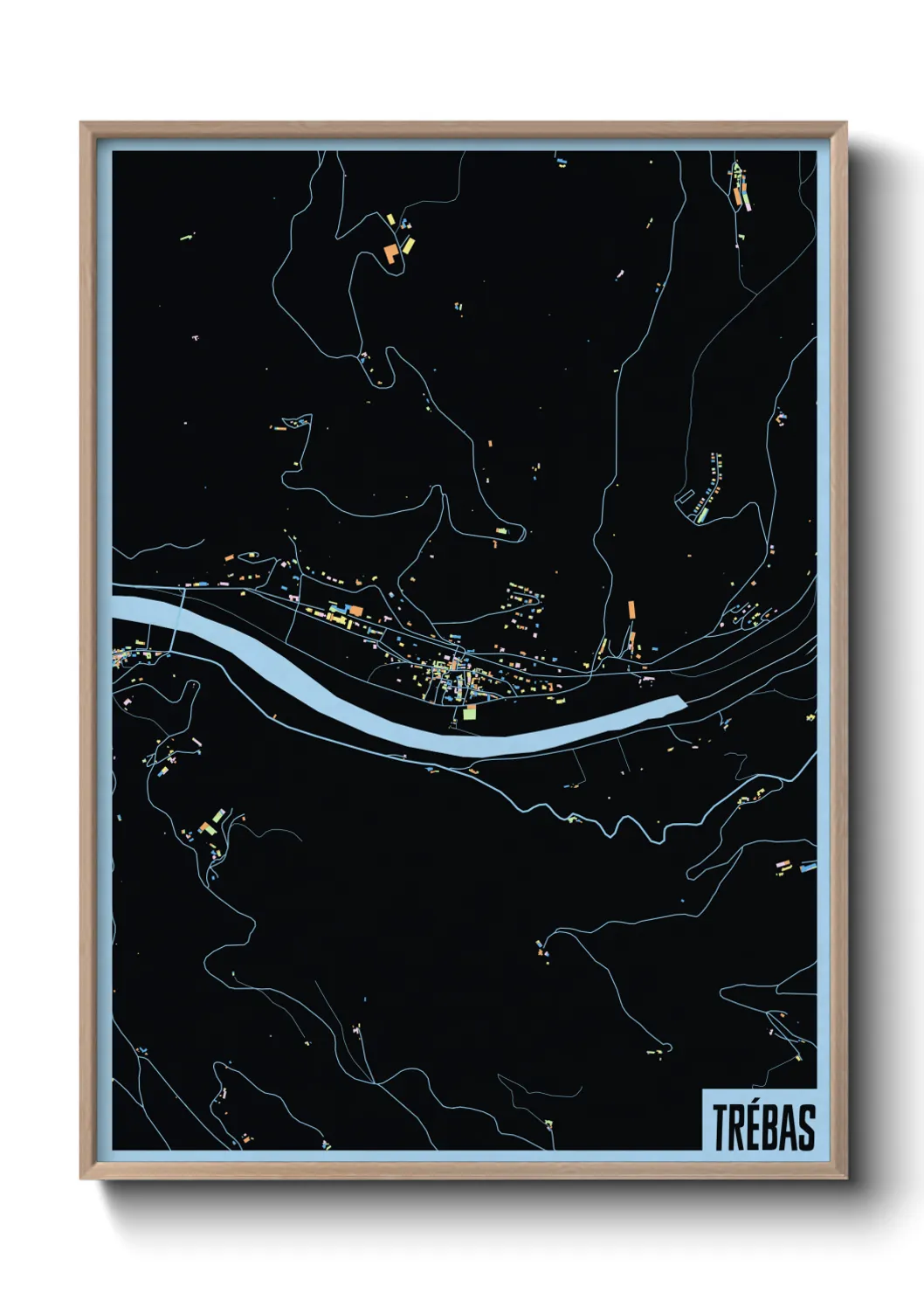 Une affiche de carte sur Trébas