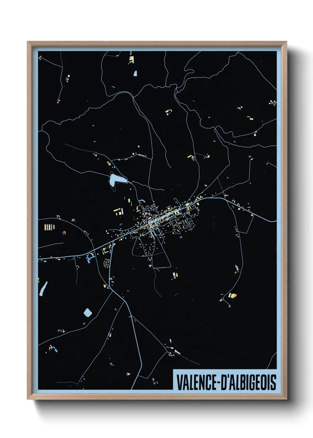 Une affiche de carte sur Valence-d'Albigeois