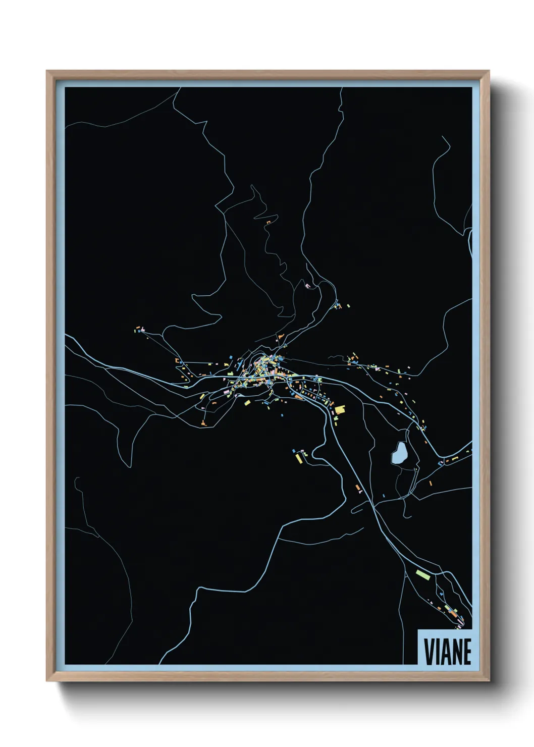 Une affiche de carte sur Viane