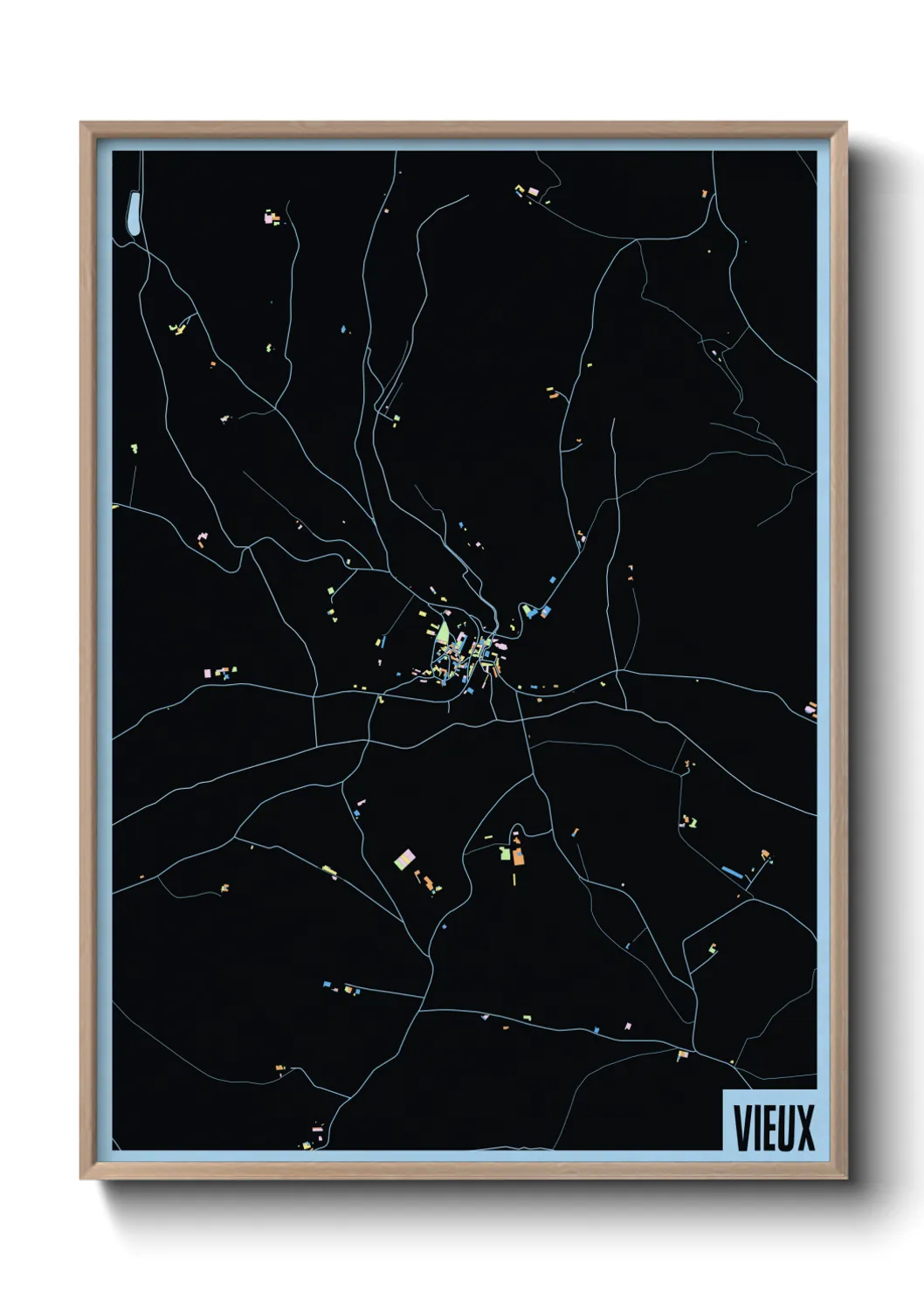 Une affiche de carte sur Vieux