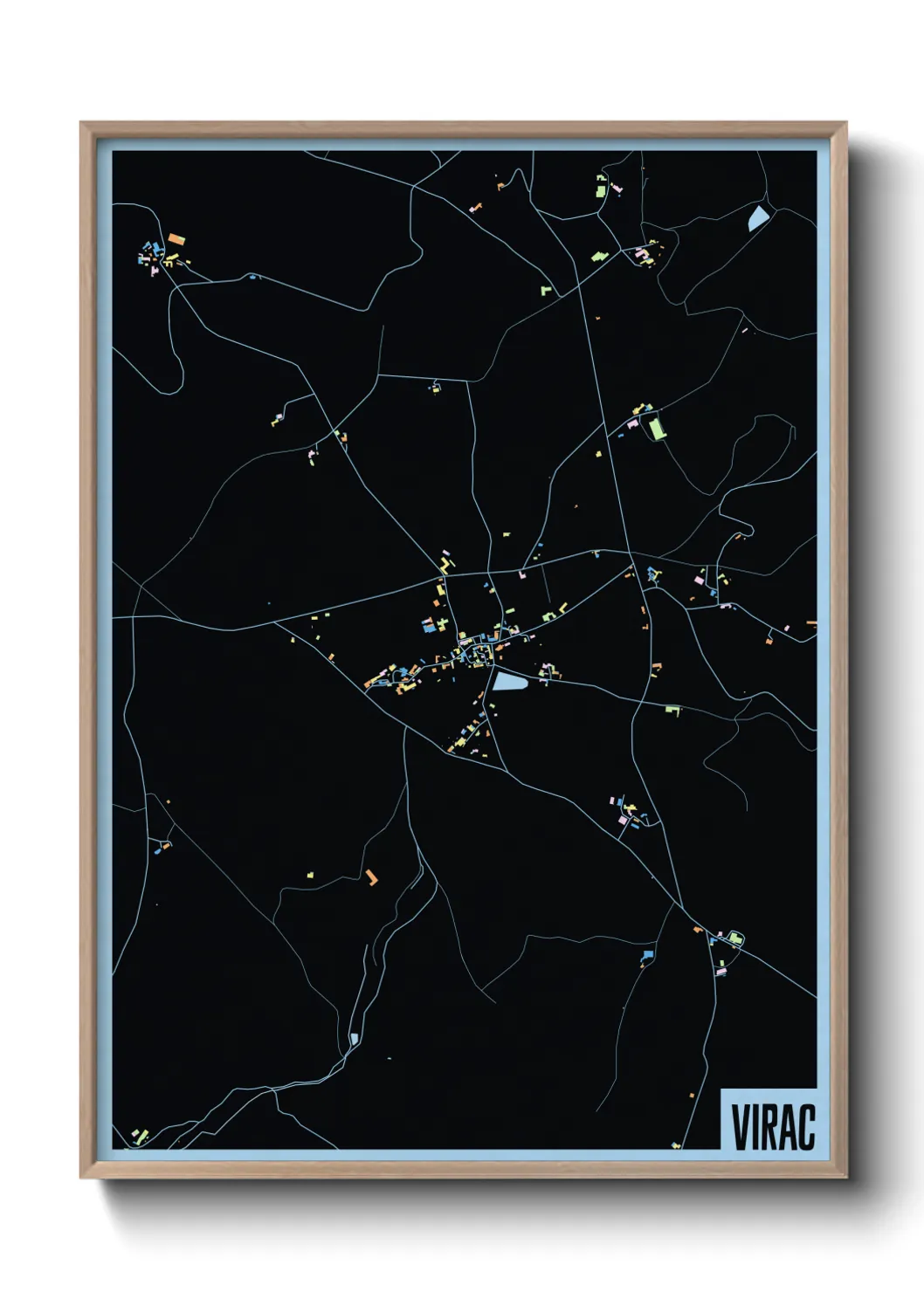 Une affiche de carte sur Virac