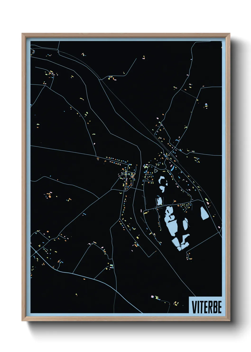 Une affiche de carte sur Viterbe