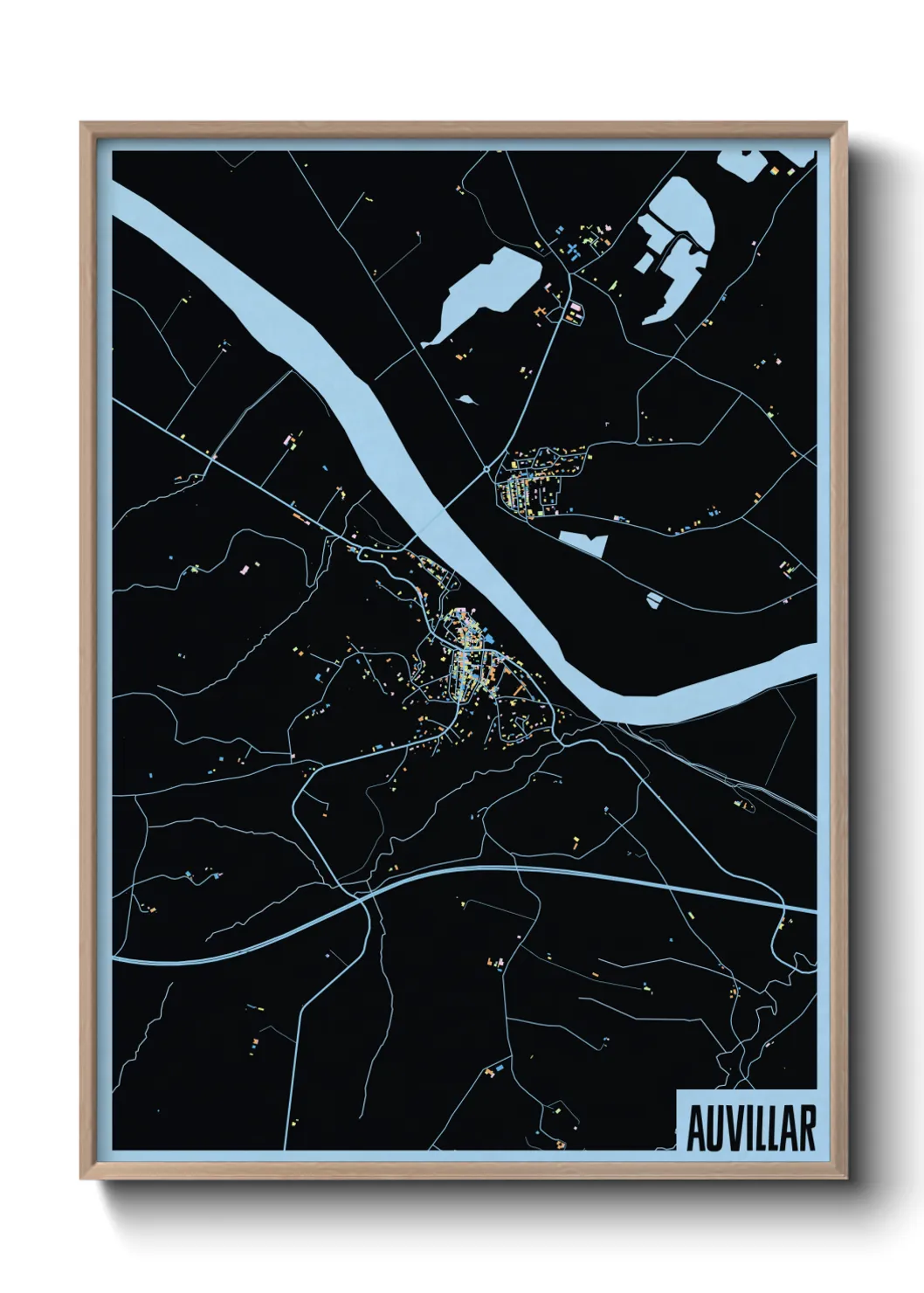 Une affiche de carte sur Auvillar