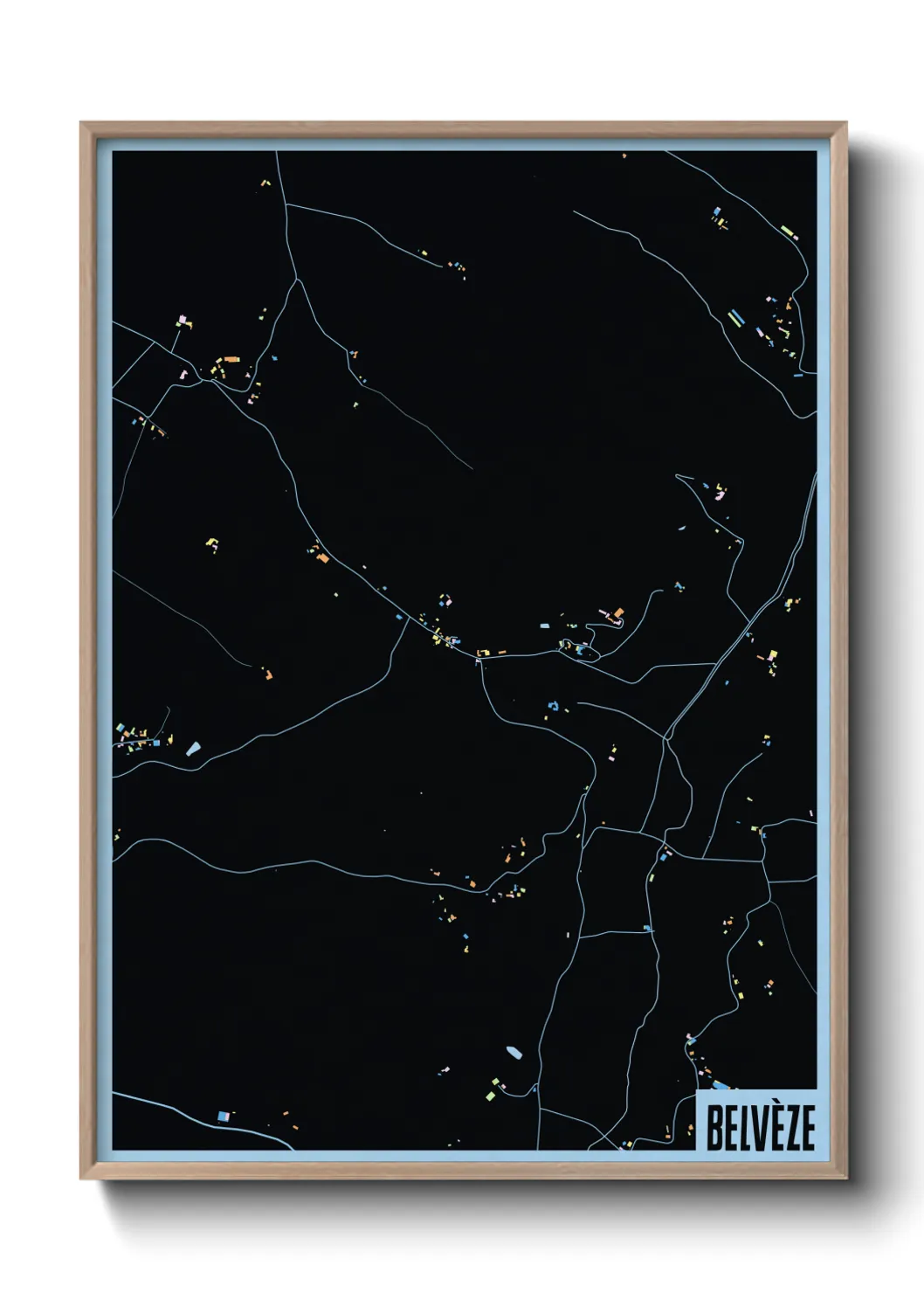 Une affiche de carte sur Belvèze