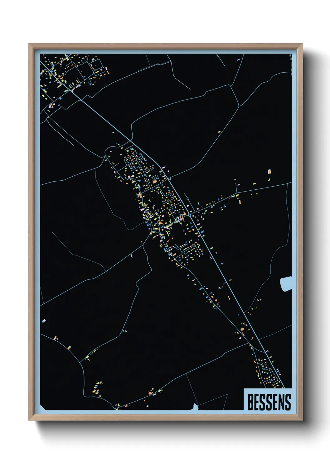 Une affiche de carte sur Bessens