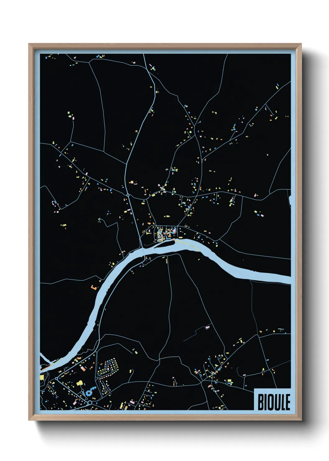 Une affiche de carte sur Bioule