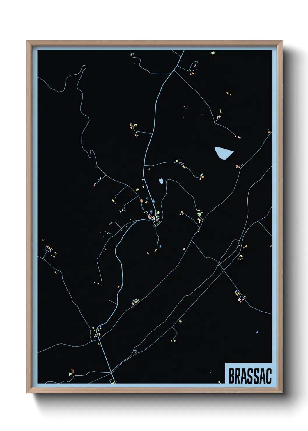 Une affiche de carte sur Brassac