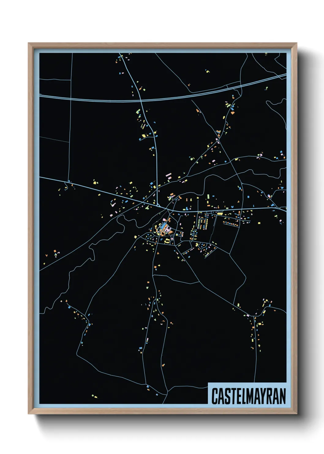 Une affiche de carte sur Castelmayran