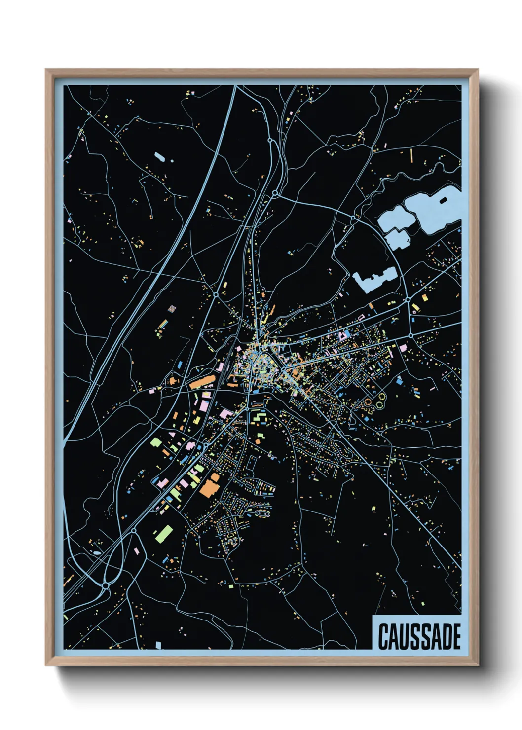 Une affiche de carte sur Caussade