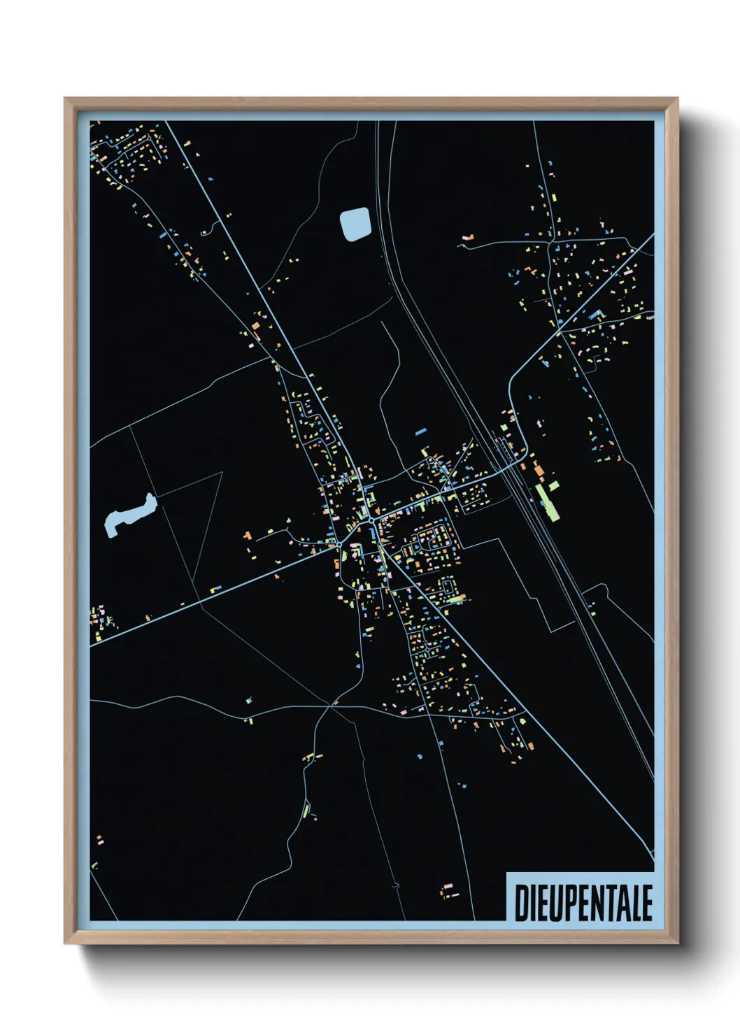 Une affiche de carte sur Dieupentale