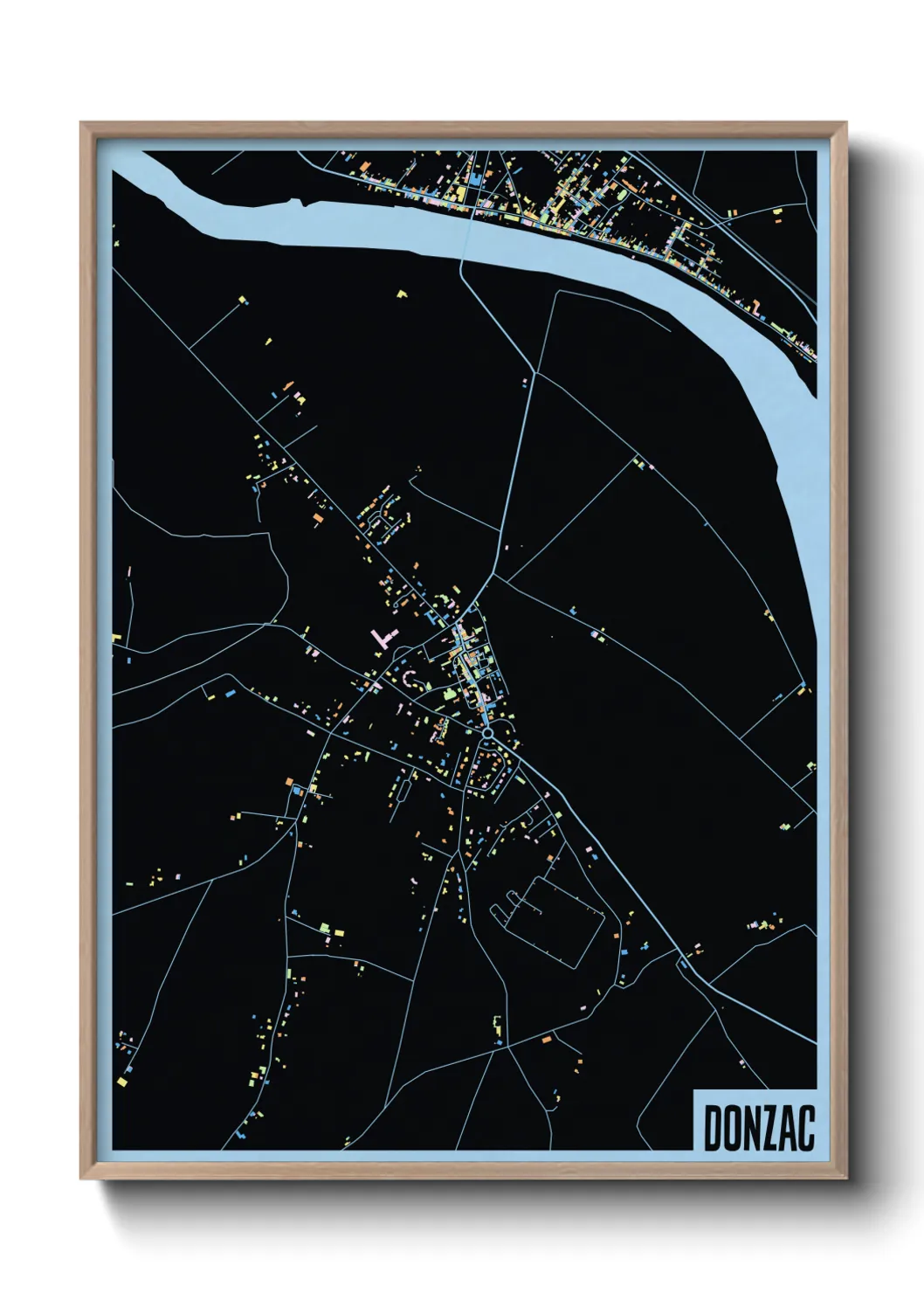 Une affiche de carte sur Donzac