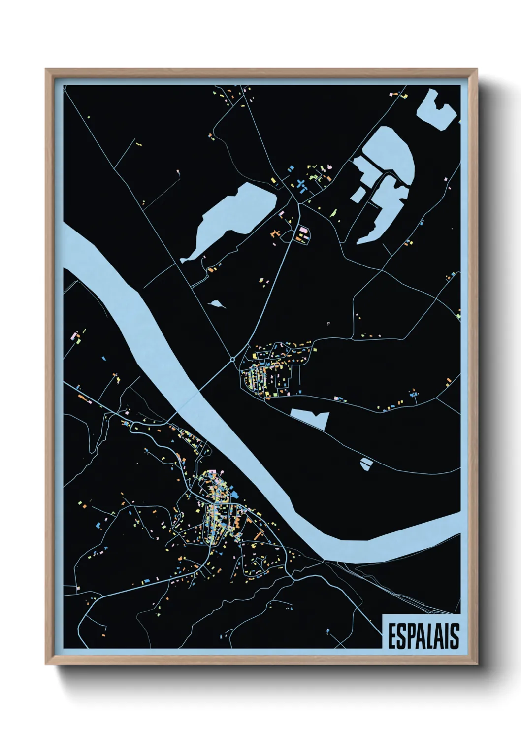 Une affiche de carte sur Espalais