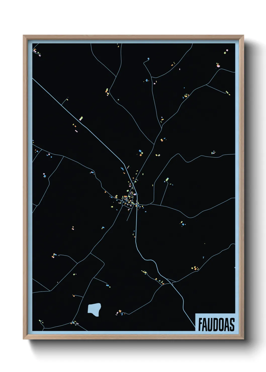 Une affiche de carte sur Faudoas