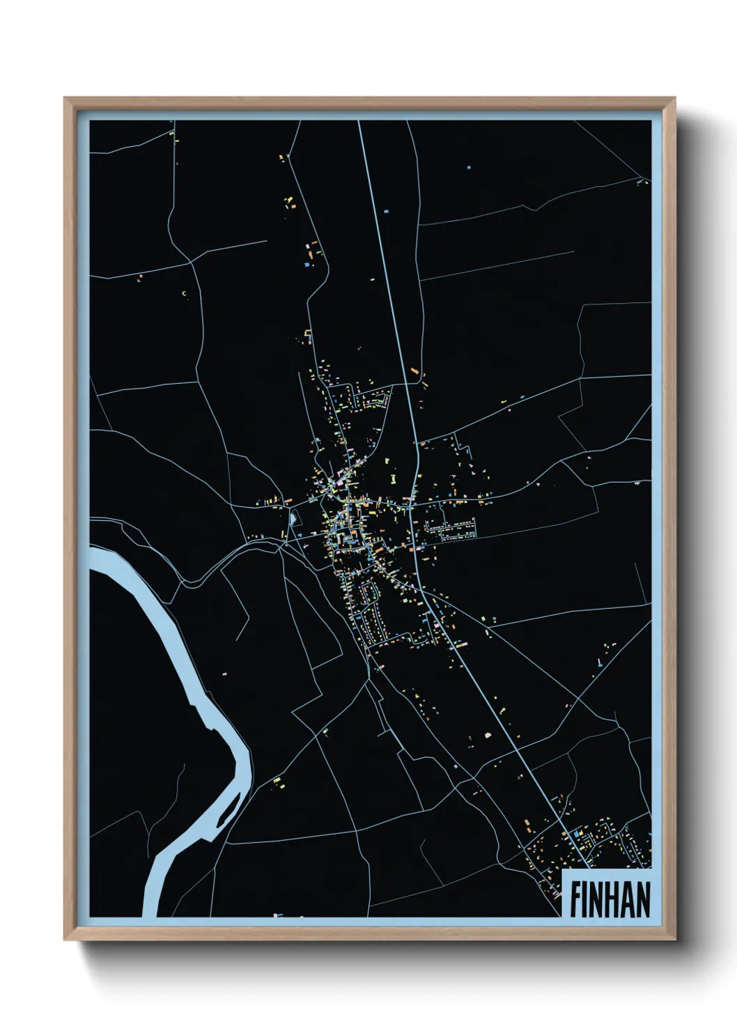 Une affiche de carte sur Finhan