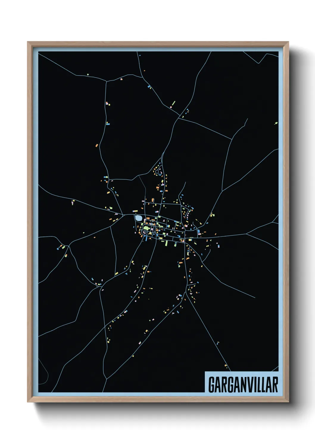 Une affiche de carte sur Garganvillar